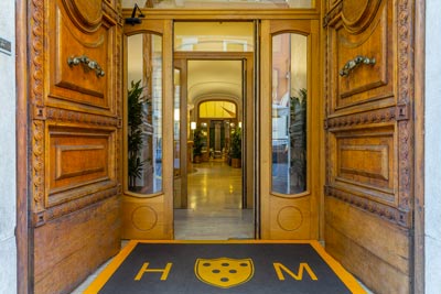 Detail of the entrance with a characteristic old wooden door